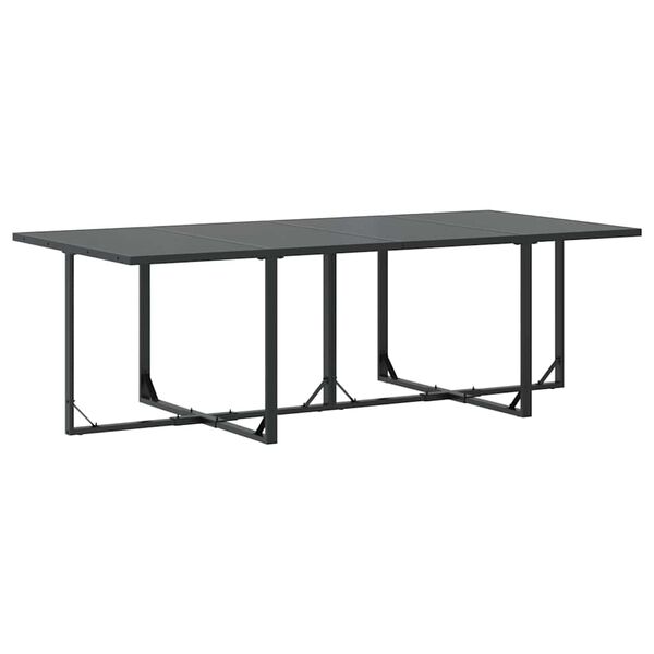 vidaXL Garten Essgruppe 9 pcs Schwarz Stahl