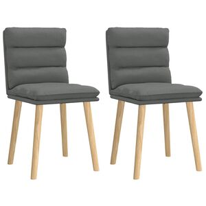 vidaXL Esszimmerst&uuml;hle 2 Stk. Dunkelgrau Stoff