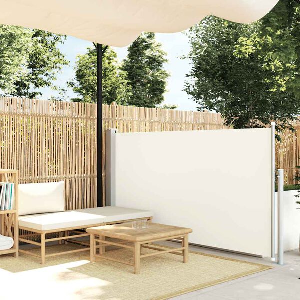vidaXL Ausziehbare Seitenmarkise 120x300 cm Creme