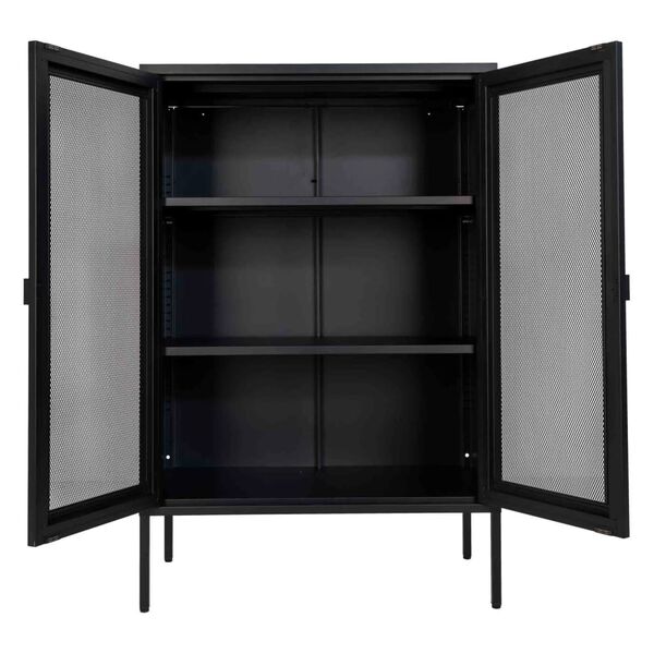 House Nordic Vitrine Anna mit Gittert&uuml;r Schwarz