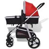 vidaXL 3-in-1 Kinderwagen Aluminium Rot und Schwarz