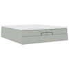 vidaXL Ottoman-Bett mit Matratzen Hellgrau 200x200 cm Samt