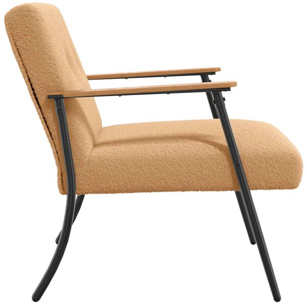 vidaXL Sessel Beige 59 x 75 x 78 cm Lockiger woll&auml;hnlicher Stoff