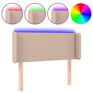 vidaXL LED Kopfteil Cappuccino-Braun 83x16x78/88 cm Kunstleder