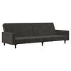 vidaXL Schlafsofa 2-Sitzer mit Fu&szlig;hocker Dunkelgrau Samt