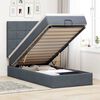 vidaXL Ottoman-Bett mit Matratzen & LEDs Dunkelgrau 80x200 cm Samt