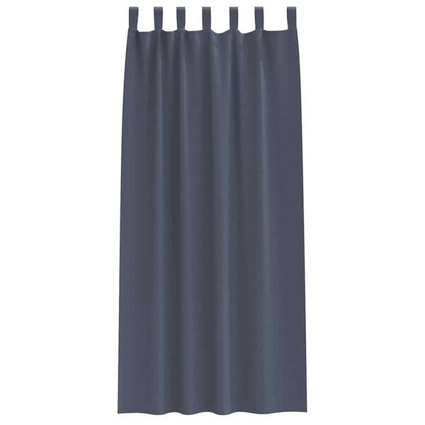 vidaXL Verdunkelungs-Vorh&auml;nge mit Ringen 2 pcs Anthrazit 260 x 140 cm