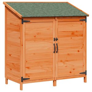 vidaXL Gartenschuppen mit Dach mit Schloss Braun 106,5 x 56 x 113,5 cm