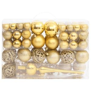vidaXL 111-tlg. Weihnachtskugel-Set Golden Polystyrol