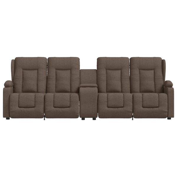 vidaXL 4-Sitzer Massagesessel mit Getr&auml;nkehalter Taupe Stoff