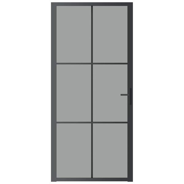 vidaXL Innent&uuml;r 93x201,5 cm Schwarz ESG-Glas und Aluminium