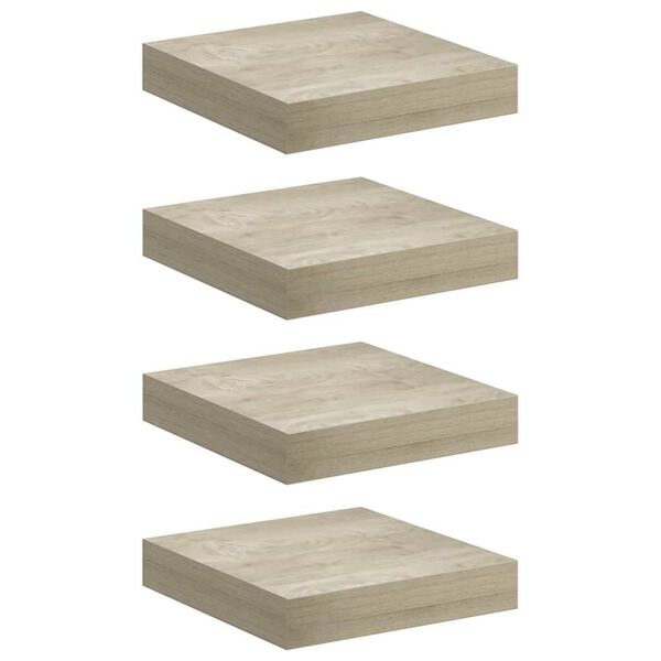 vidaXL Schwebende Wandregale 4 Stk. Eichefarben 23x23,5x3,8cm MDF