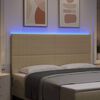 vidaXL LED Kopfteil mit LED-Lichtleisten Grau-Gr&uuml;n 180 cm Polyester