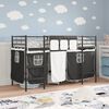vidaXL Kinder Loft Bettgestell mit Vorh&auml;ngen Schwarz 74,5 x 190 cm