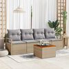 vidaXL Gartensofa-set 5 pcs Beige und Hellgrau Poly-Rattan