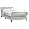 vidaXL Boxspringbett mit Matratze Hellgrau 90x220 cm Samt