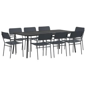 vidaXL Essgruppe 9 stk. Anthrazit Stahl