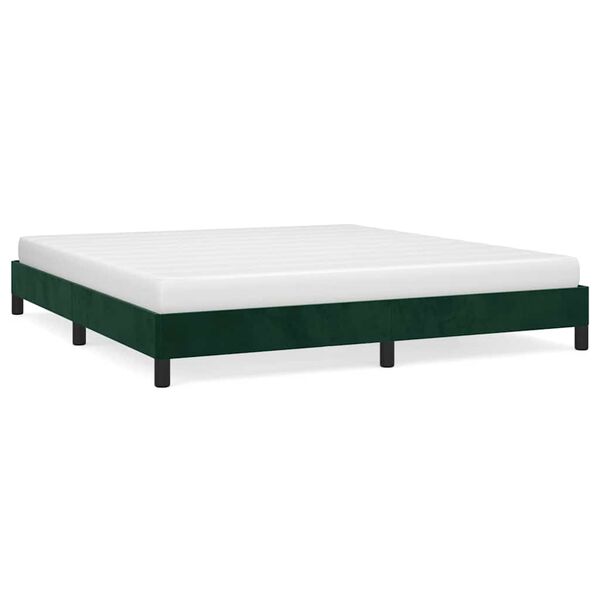 vidaXL Bettgestell ohne Matratze Dunkelgr&uuml;n 180x200 cm Samt