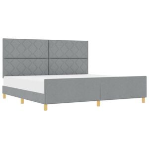 vidaXL Bettgestell mit Kopfteil Hellgrau 200 x 200 cm Stoff