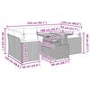 vidaXL 6-tlg. Garten-Sofagarnitur mit Kissen Schwarz Poly Rattan