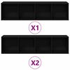 vidaXL B&uuml;cherregal 3 pcs Schwarz Eichen-Optik 36 x 30 x 143 cm