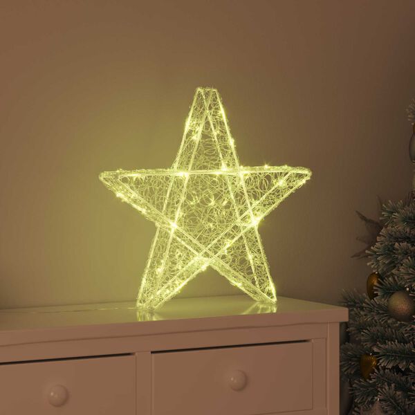 vidaXL 3D Stern mit 50 LEDs Warmwei&szlig; 55 x 53.5 x 10 cm Acryl