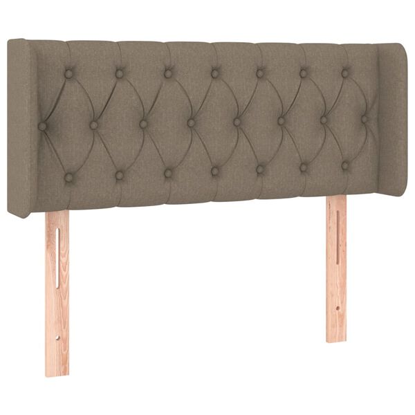 vidaXL Kopfteil mit Ohren Taupe 93x16x78/88 cm Stoff