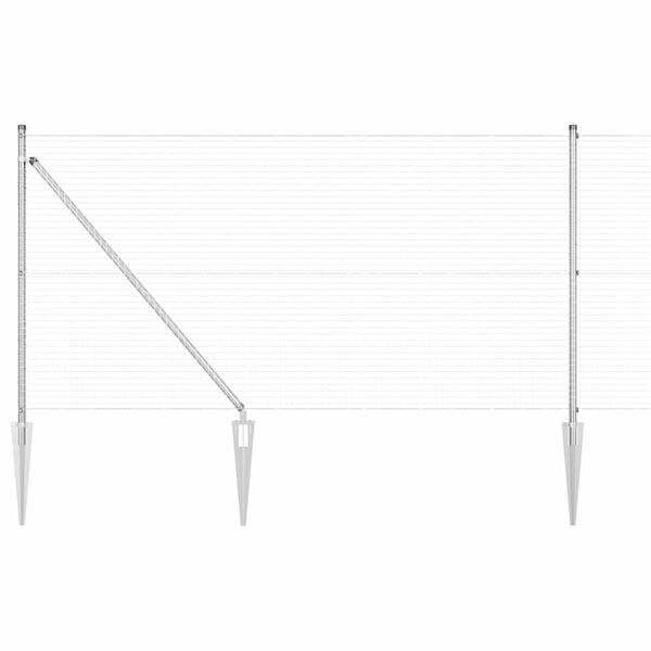 vidaXL Zaunpfosten Silber 50 x 1 m (25 x 25 mm Masche) Stahl