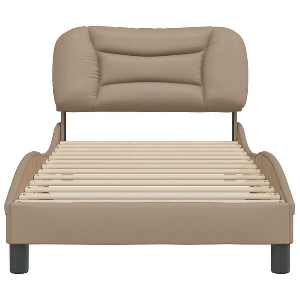vidaXL Bettgestell ohne Matratze "Hvar" Cappuccino-Braun 90x200 cm Kunstleder