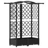 vidaXL Hochbeet mit Rankgitter und Dach Schwarz 124 x 40 x 123 cm PP