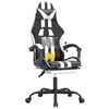 vidaXL Gaming-Stuhl mit Fu&szlig;st&uuml;tze Drehbar Schwarz & Wei&szlig; Kunstleder
