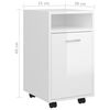 vidaXL Beistellschrank mit Rollen Hochglanz-Wei&szlig; 33x38x60 cm