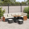 vidaXL Gartensofa-set mit Kissen 9 pcs Schwarz und Creme