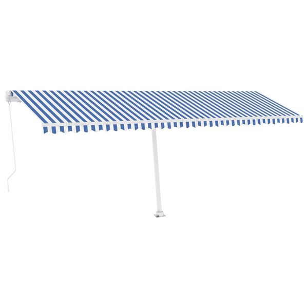vidaXL Standmarkise Manuell Einziehbar 600x300 cm Blau/Wei&szlig;