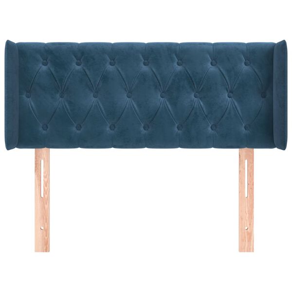 vidaXL Kopfteil mit Ohren Dunkelblau 93x16x78/88 cm Samt