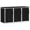 vidaXL M&uuml;lltonnenbox for 3 Bins 240L Edelstahl Schwarz