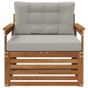 vidaXL Outdoor-Sofagarnitur Massives Akazienholz und Polyester Natur