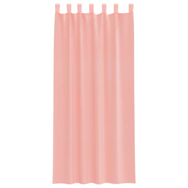 vidaXL Voile Vorh&auml;nge mit Stangentaschen 2 Stk. Rosa