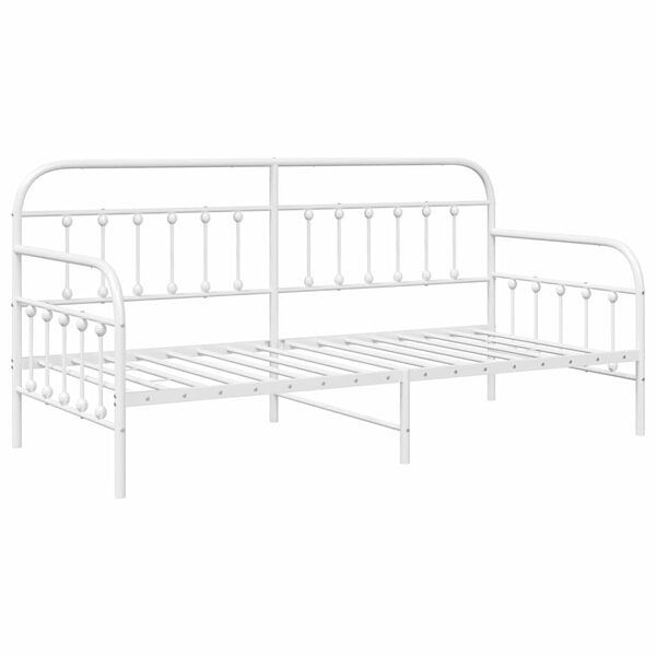 vidaXL Tagesbettrahmen Wei&szlig; 90 x 190 cm Pulverbeschichteter Stahl