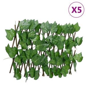 vidaXL Rankgitter mit K&uuml;nstlichem Weinlaub 5 Stk. Erweiterbar 180x20cm