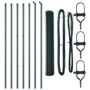 vidaXL Bodenmontierter Sechseckzaun 10 x 1,4 m PVC-beschichteter Stahl
