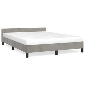 vidaXL Bettgestell ohne Matratze Hellgrau 140x200 cm Samt