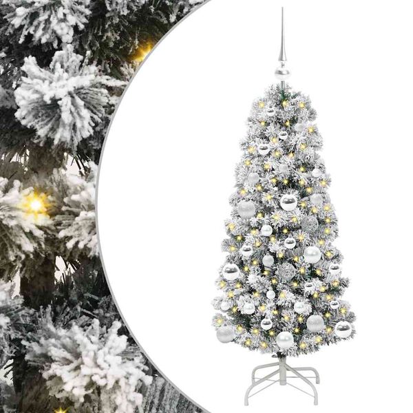 vidaXL K&uuml;nstlicher klappbarer Weihnachtsbaum Gr&uuml;n und Wei&szlig; 120 cm