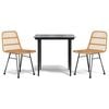 vidaXL 3-tlg. Garten-Essgruppe Poly Rattan
