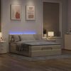 vidaXL Ottomane Bett mit Matratze & LEDs Creme 140x200 cm Stoff
