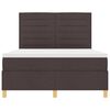vidaXL LED Boxspringbett mit Matratze Dunkelbraun 160 x 200 cm Stoff