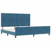 vidaXL Boxspringbett mit Kopfteil Dunkelblau 200 x 200 cm Samt