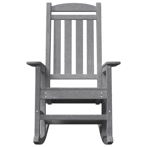 vidaXL Schaukelstuhl f&uuml;r den Garten Hellgrau 92 x 70 x 108cm HDPE