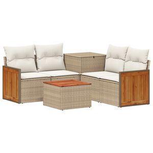 vidaXL Sofa Set 6 stk. Beige und Cremewei&szlig; 55 x 55 x 37 cm
