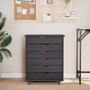 vidaXL Rollschrank mit Schubladen MOSS Grau Massivholz Kiefer